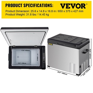 VEVOR Car Refrigerator 12 Volts Portable Freezer