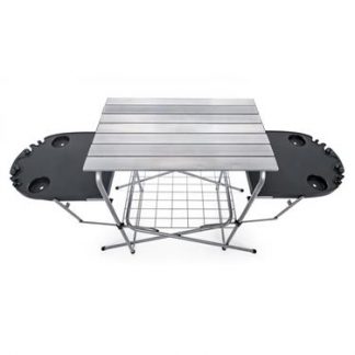 Camco 57295 Deluxe Grilling Table w/Plastic Side Tables